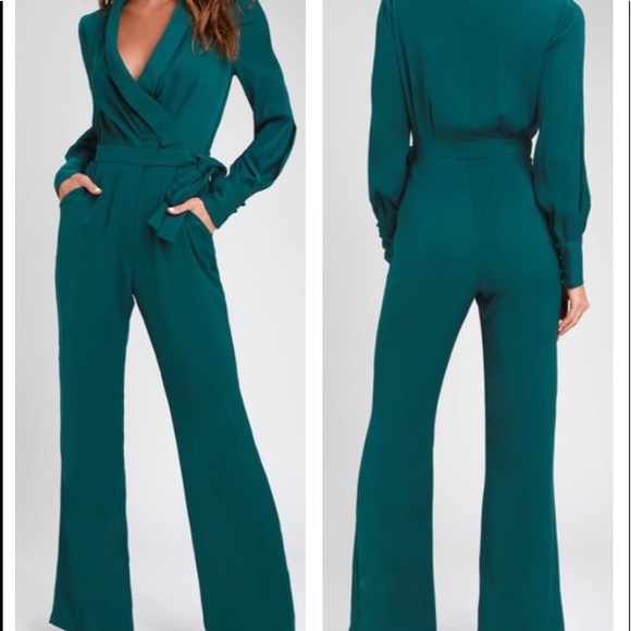 long sleeve jumpsuit green